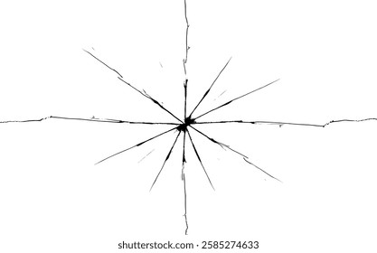 A cracked glass texture with sharp, radiating lines creating shattered effect