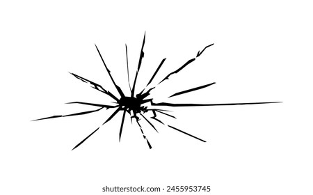 Cracked glass vector on white background. Broken glass illustration.