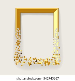 Cracked Gold Picture Frame  