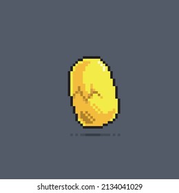 Cracked Golden Egg In Pixel Style