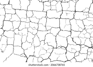 Cracked ground. Dry land cracked texture. Cracked ground desert after drought. Vector grunge background