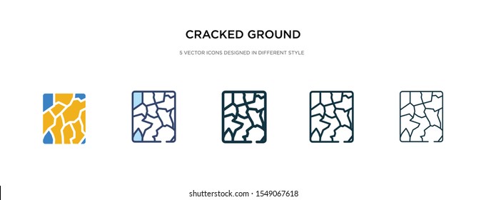 cracked ground icon in different style vector illustration. two colored and black cracked ground vector icons designed in filled, outline, line and stroke style can be used for web, mobile, ui