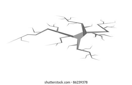 Cracked Ground Isolated On A White Background. Vector Illustration.