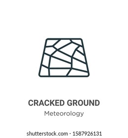 Cracked ground outline vector icon. Thin line black cracked ground icon, flat vector simple element illustration from editable meteorology concept isolated on white background