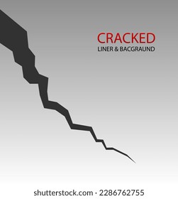 Cracked ground. Realistic crack texture crack. Rift on surface. Split terrain after earthquake. Crack on the wall or on the ice. vector