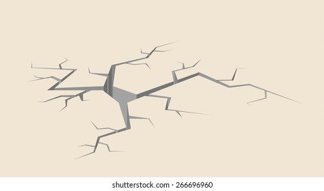 Cracked ground or sand desert. Vector illustration.