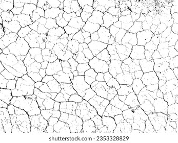 Cracked ground surface texture.  Vector illustration.