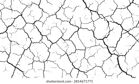 Cracked ground texture pattern vector collection dry earth clay mud desert soil crack network outline lines backdrop layout for disaster design, crack, ground, texture, pattern, dry, earth, desert, line
