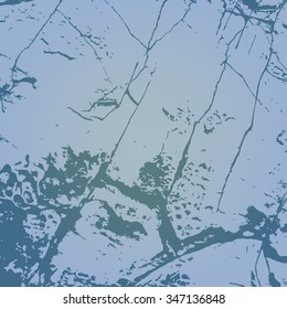 Cracked grunge stone light blue texture, vector background.