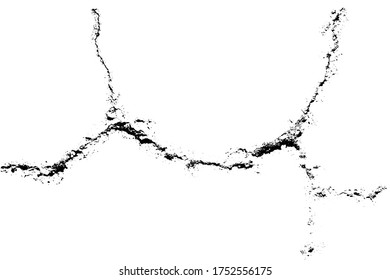 Cracked grunge urban background with rough surface. Dust overlay distress grained texture. One color graphic resource.