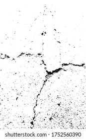 Cracked grunge urban background with rough surface. Dust overlay distress grained texture. One color graphic resource.