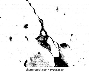 Cracked Grunge Urban Background.Texture Vector.Dust Overlay Distress Grain ,Simply Place smudge illustration over any Object to Create rough  Effect .Black paint splattered , dirty Broken concrete 