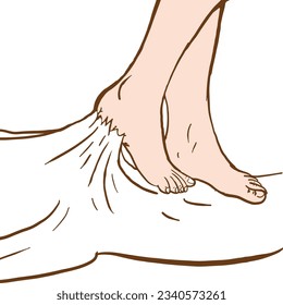 cracked heel white background illustration