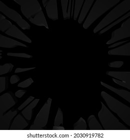 Cracked hole with space for text. Vector illustration.