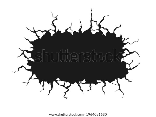 Cracked Hole Texture Isolated On White Stock Vector (Royalty Free ...