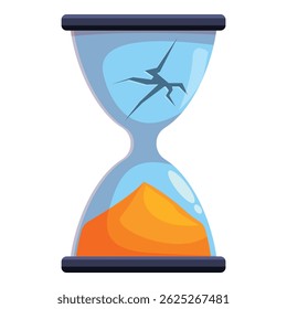 Cracked hourglass with falling sand, symbolizing running out of time and deadline pressure