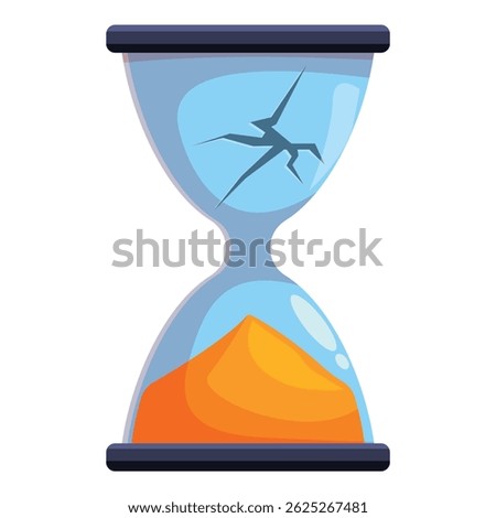Cracked hourglass with falling sand, symbolizing running out of time and deadline pressure