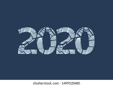 Cracked ice 2020 figures. 2020 Happy New Year and Merry Christmas