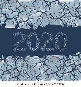 Cracked ice 2020 figures. 2020 Happy New Year and Merry Christmas