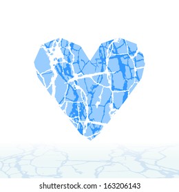Cracked ice alphabet. Letters, numbers, and symbols of the snow