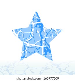 Cracked ice alphabet. Letters, numbers, and symbols of the snow
