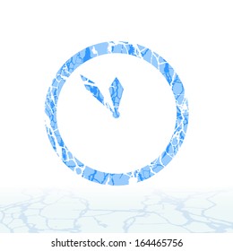 Cracked ice alphabet. Letters, numbers, and symbols of the snow