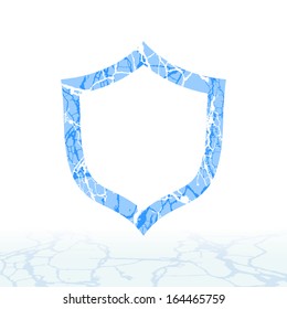 Cracked ice alphabet. Letters, numbers, and symbols of the snow