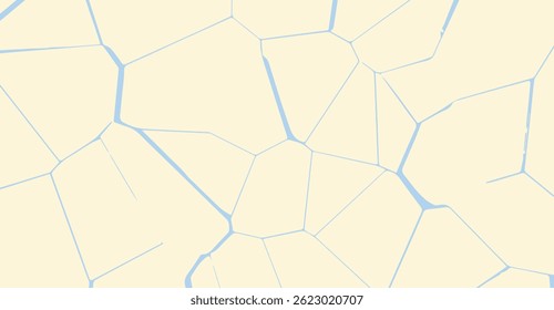 Cracked Ice Surface Texture in Pale Yellow and Light Blue Seamless Pattern for Abstract Background or Creative Design Projects with Fractured Elements