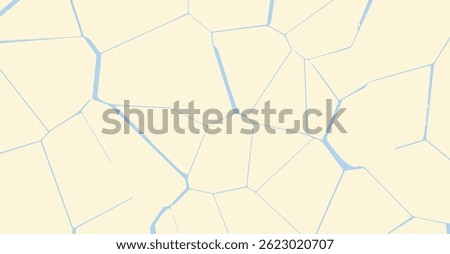 Cracked Ice Surface Texture in Pale Yellow and Light Blue Seamless Pattern for Abstract Background or Creative Design Projects with Fractured Elements