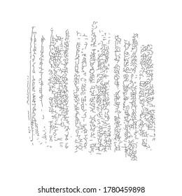 Cracked ink line texture background, broken glass vector illustration. Craquelure rupture sketch scribbles. Old paint cracks isolated on white. Smashed ice pattern