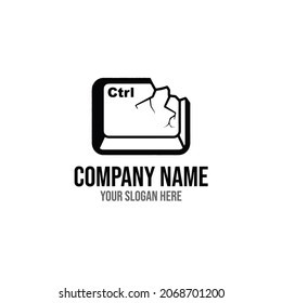 Cracked keyboard or keypad button logo icon as symbolic of cyber bully or crime 