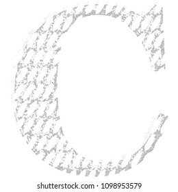 Cracked lines font.Letter C