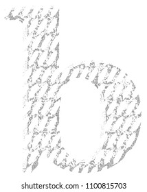 Cracked lines font.Lowercase letter b