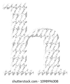 Cracked lines font.Lowercase letters.