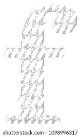 Cracked lines font.Lowercase letters.
