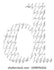 Cracked lines font.Lowercase letters.
