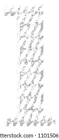 Cracked lines font.Lowercase letters.