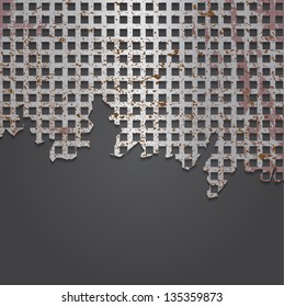 Cracked metal grid