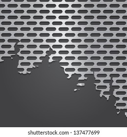 Cracked metal grid