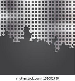 Cracked metal grid 