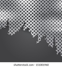 Cracked metal grid 