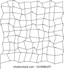 Textura de mosaico agrietada, patrón de vidrio roto, fondo de cuadrícula de polígono abstracto, hoja de papel en ruinas, red, redes, medios sociales, resumen de comunicación en Internet, mosaicos de marco blanco