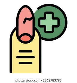 Cracked nail icon outline vector. Polish bar. Art studio color flat