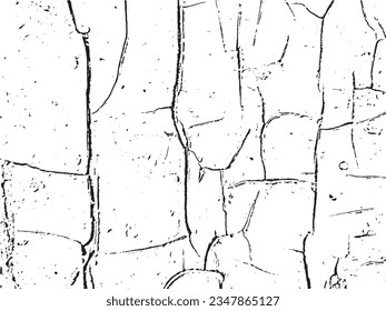 Cracked old paint. Vector grunge texture with large and small coarse grains. Overlay texture, grunge stencil. Design element