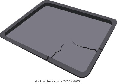 bandejas de horno agrietadas dibujo de Vector.