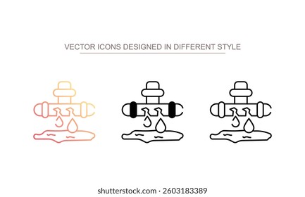 Cracked Pipe icon design with white background stock illustration