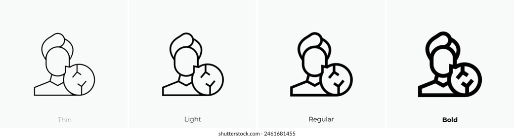 cracked skin icon. Thin, Light Regular And Bold style design isolated on white background