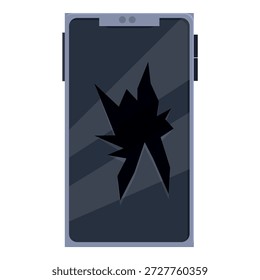 Tela rachada do smartphone mostrando a extensão do dano, ilustrando os conceitos de reparo do telefone, seguro e fragilidade do dispositivo móvel