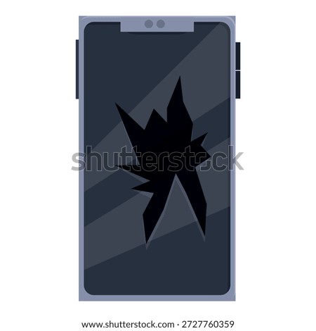 Cracked smartphone screen showing extent of damage, illustrating phone repair, insurance, and mobile device fragility concepts