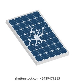 cracked solar panel vector illustration